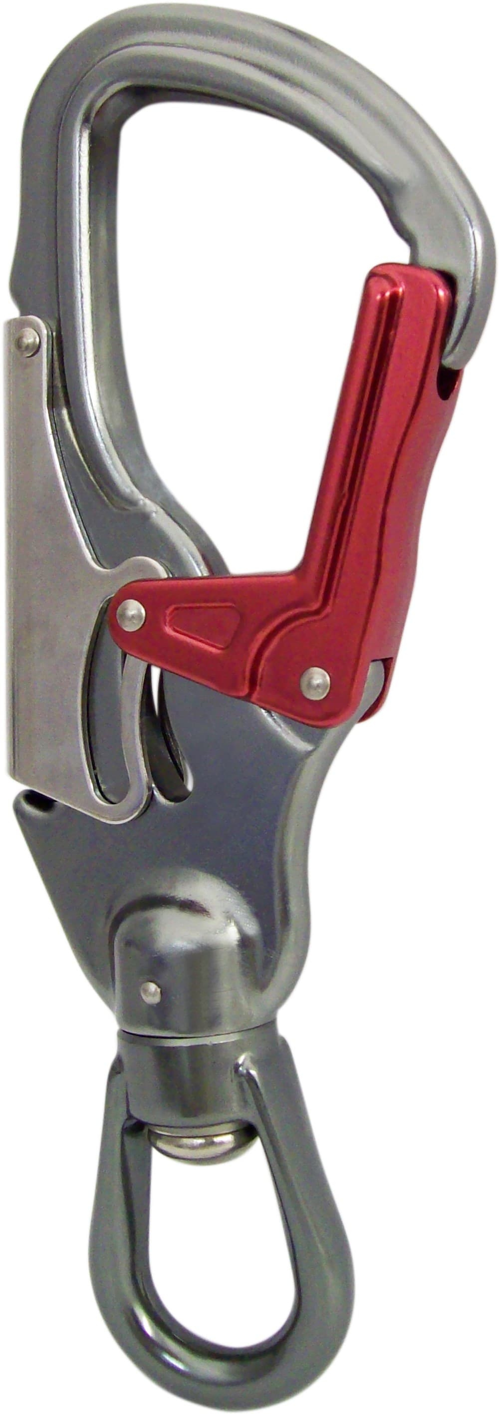 DOUBLE-ACTION SWIVEL SNAPHOOK ALUMINUM 27kN