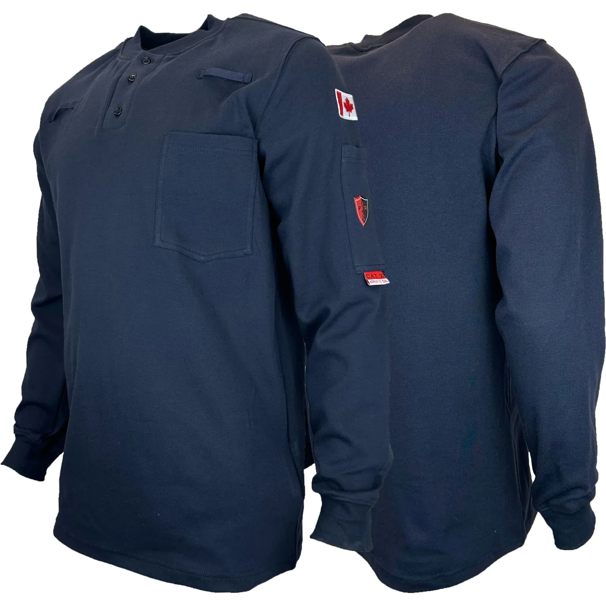 ATLAS GUARDIAN® FR/AR LONG SLEEVE NAVY HENLEY