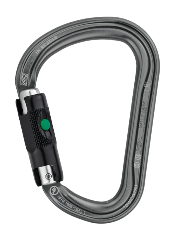 WILLIAM MOUSQUETON ASYMÉTRIQUE LÉGER DE PETZL®, BALL-LOCK